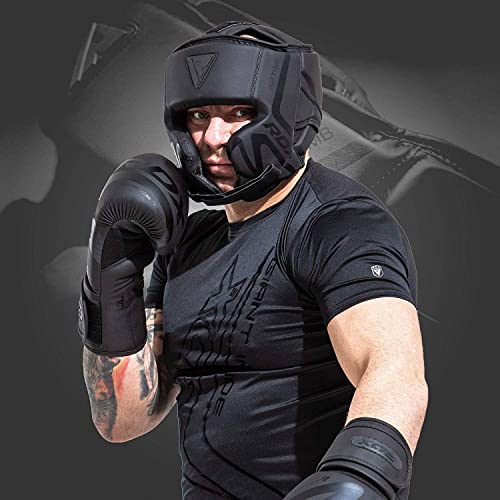 Black Maya Hide Leather Boxing Headgear U912