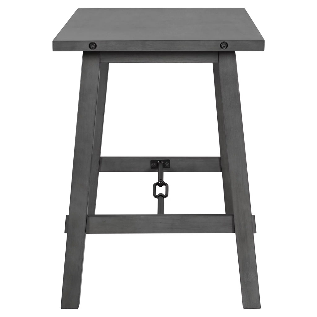 Counter Height Dining Table Solid Wood & Metal Gray I20659
