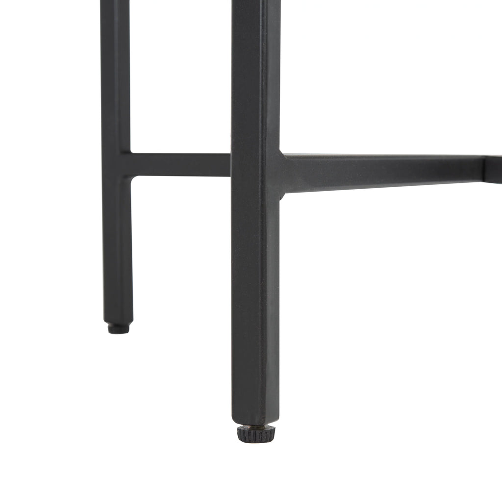 Burnt Orange Stone Round Top Accent Table Y5087