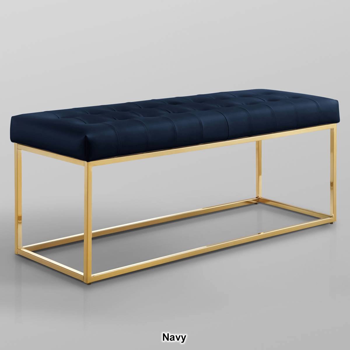 Tufted PU Leather Bench Metal Frame G63700