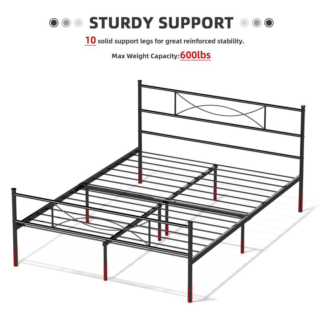 Full Size Metal Bed with Headboard J551545