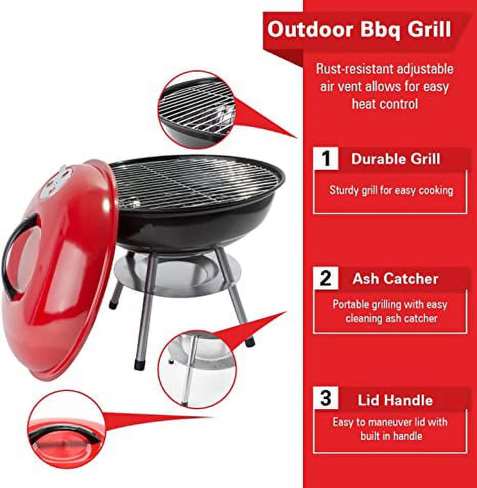 Charcoal BBQ Grill Round with Legs B4173
