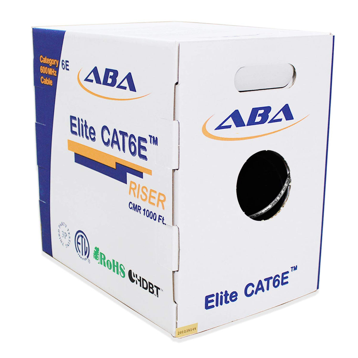 Blue 1000ft UTP 24AWG Solid Bare Copper CAT6E Riser Ethernet Cable C431