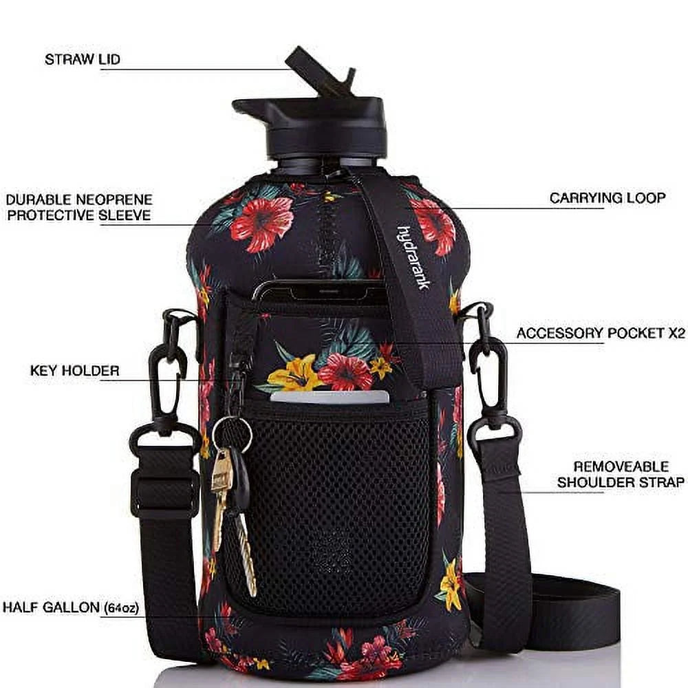 74 Ounce Half Gallon Water Bottle with Straw Lid and Handle G165