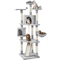 Dark Gray and White Multi-Level Cat Tree with Scratching Posts G73999