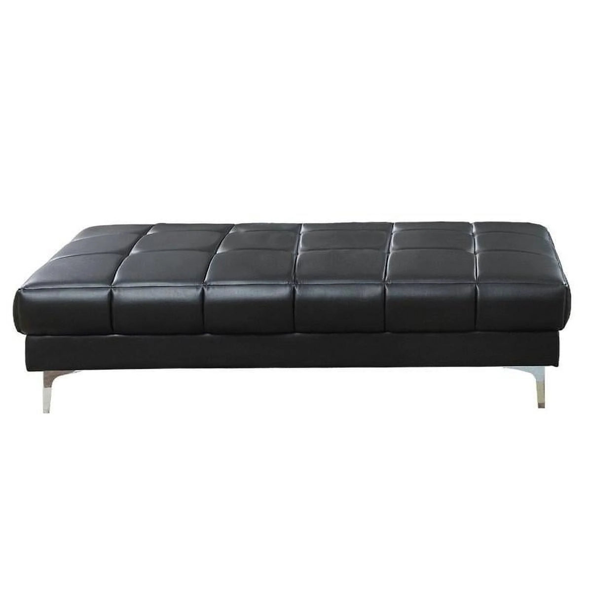 Black Bonded Leather Extra Large Ottoman A36837