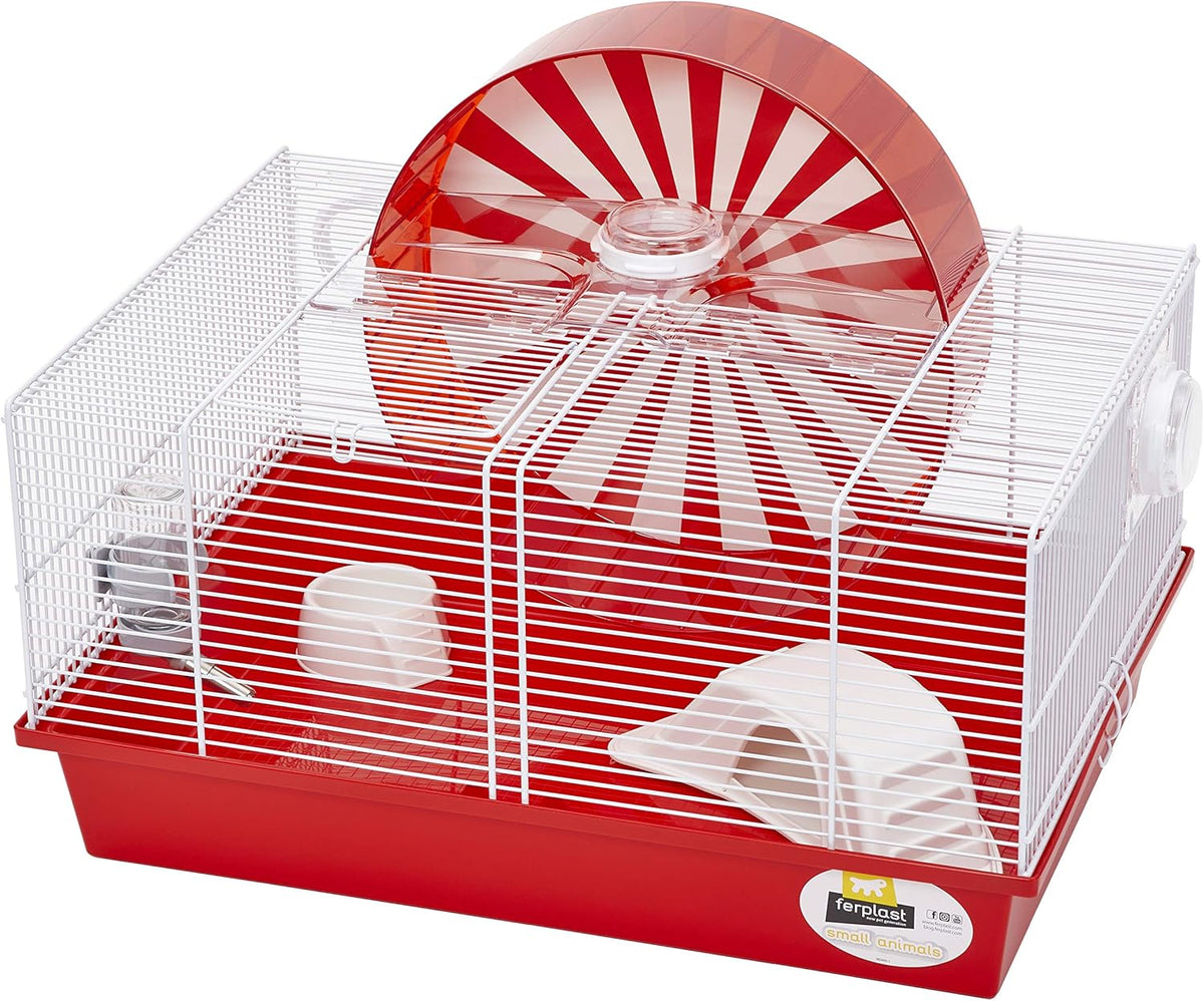 Modular Hamster Cage with 11.75-Inch Exercise Wheel, 19.7L x 13.8W x 9.8H Inches O7022