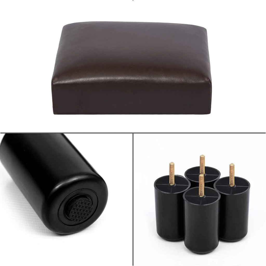 Small Faux PU Leather Rectangular Ottoman L474977