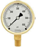 1/4 NPT Brass Case Gauge, Glycerin Filled L4421