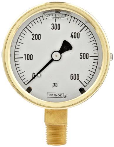 1/4 NPT Brass Case Gauge, Glycerin Filled L4421