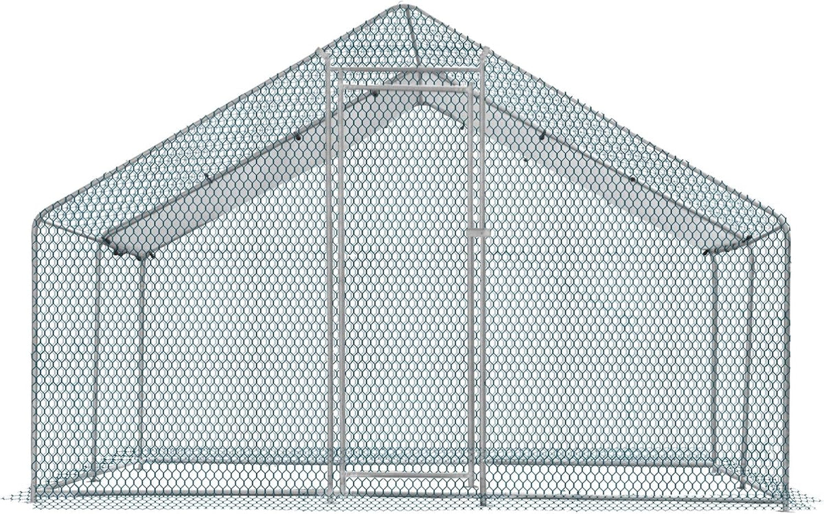 Large Metal Chicken Coop with Waterproof Cover B498892
