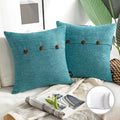 Cotton Blend Square Decorative Throw Pillow, 20" x 20", Lake Blue, 2 Pack A223665