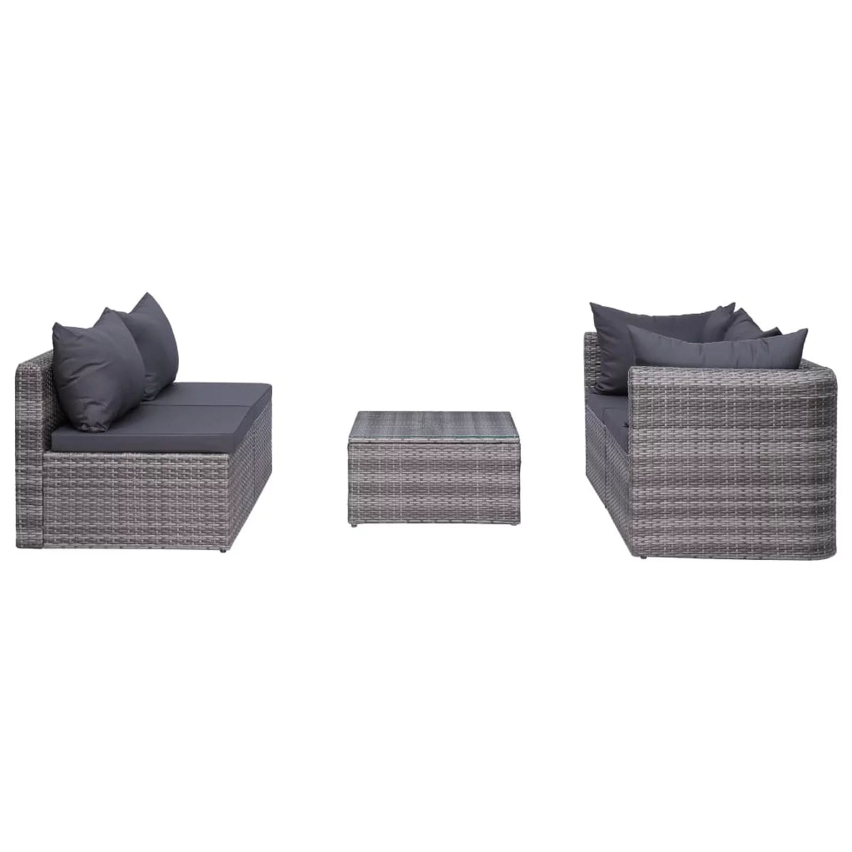 5 Piece Poly Rattan Patio Sofa Set with Cushions J50329