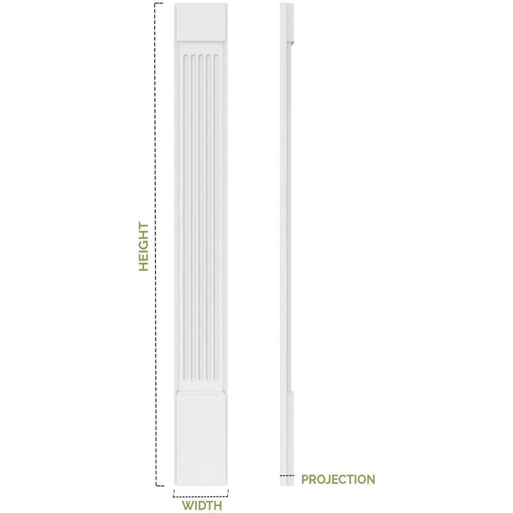 PVC Raised Panel Pilaster with Decorative Capital & Base (Pair) H348119