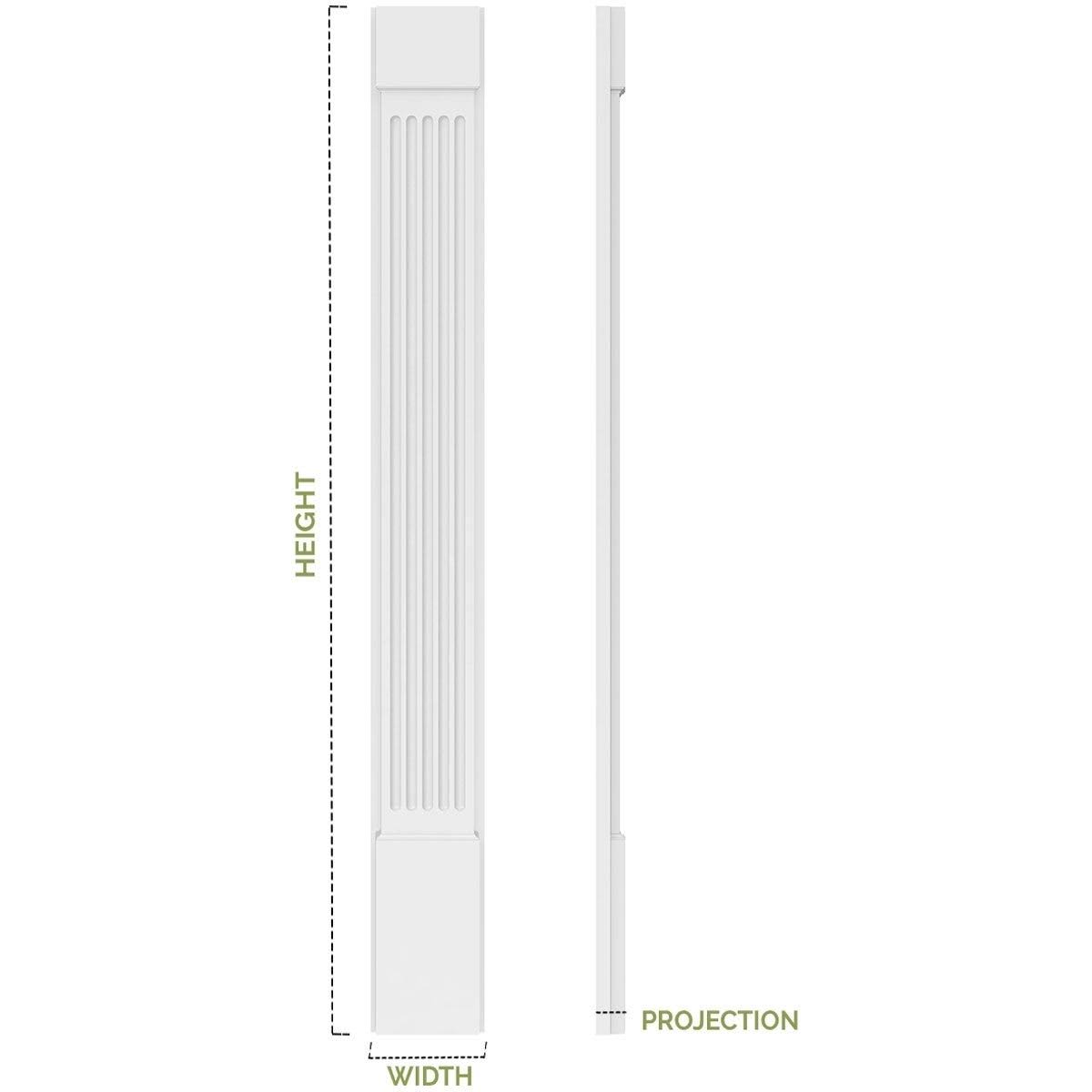 PVC Raised Panel Pilaster with Decorative Capital & Base (Pair) H348119
