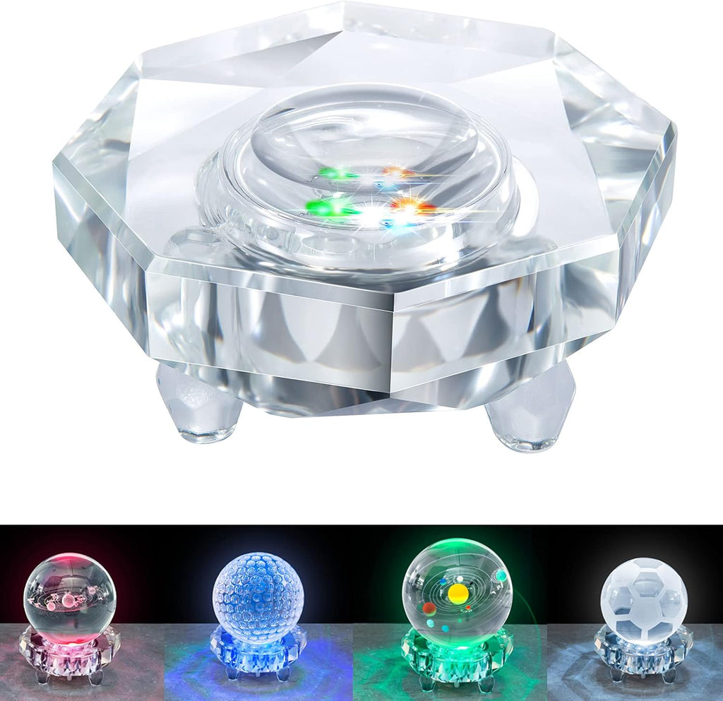 Crystal LED Light Base Multicolor Auto Flashing Pedestal J747452