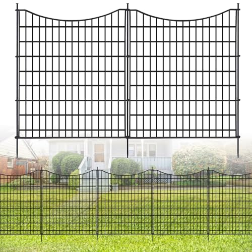 18 Panels No Dig Decorative Fence with Gate, 33 in(H) X 40.5 ft(L) Rustproof Metal Wire Edging Border E9870