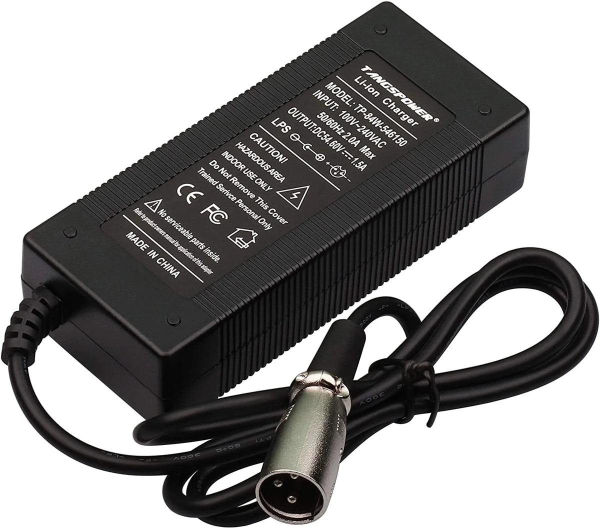 48V 54.6V 1.5A Electric Bike Charger 3-pin XLR Male Plug for 13S Lithium V9810