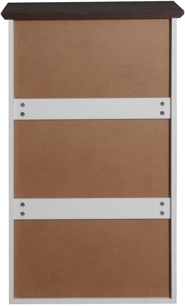 White 5 Drawer Dresser with Wood Color Top K607854