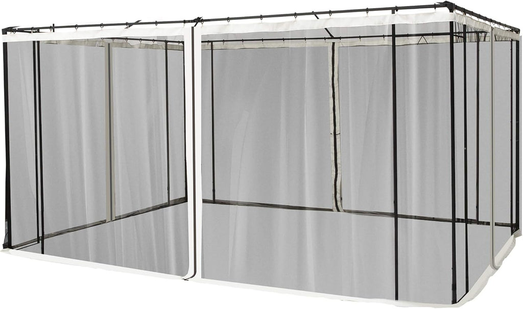 10' x 13' Replacement Mesh Sidewall Netting with Zippers, Black N62569