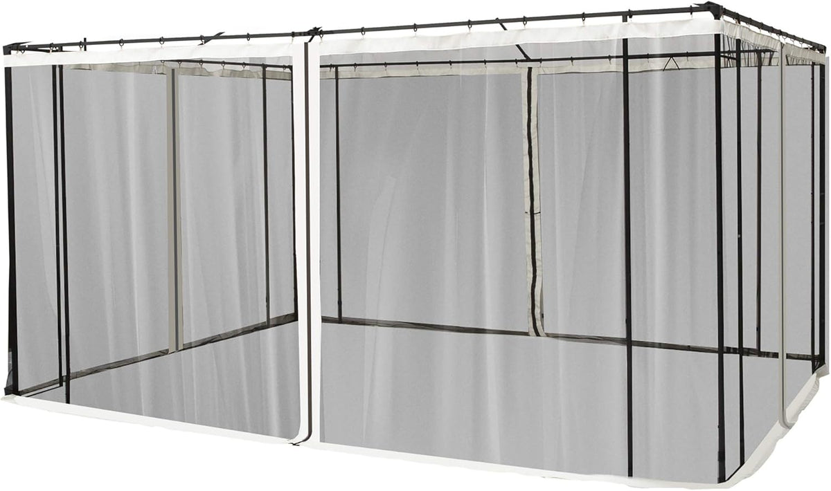 10' x 13' Replacement Mesh Sidewall Netting with Zippers, Black N62569