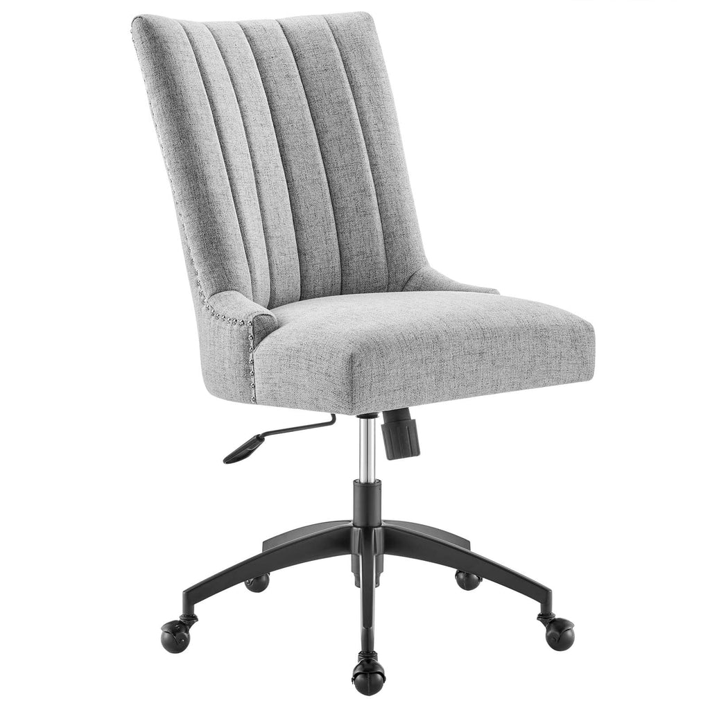 Black Light Gray Tufted Fabric Office Chair S286940