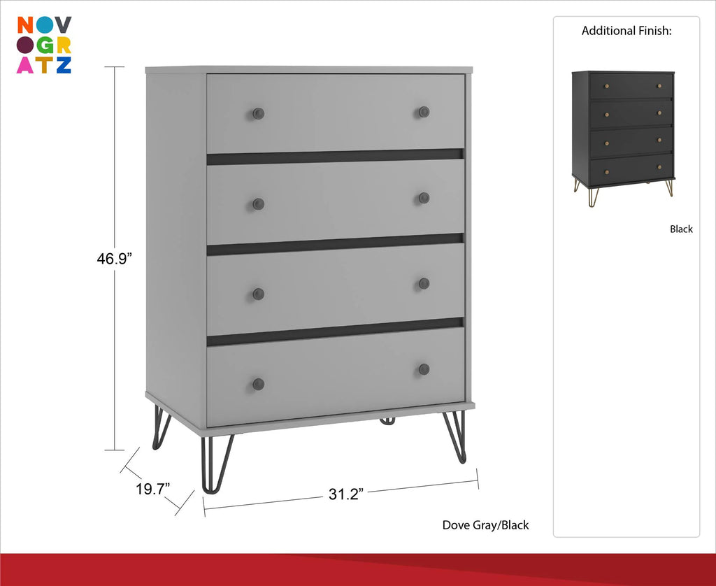 Black 4 Drawer Dresser U329601