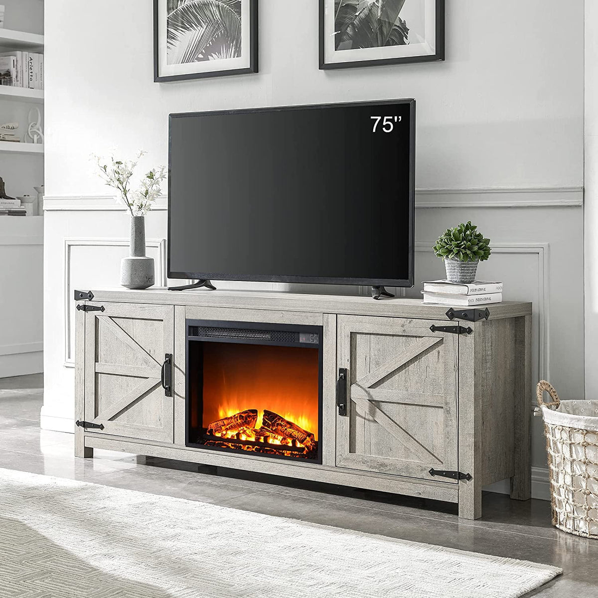 66" TV Stand with Electric Fireplace K89790