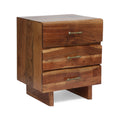 Acacia Wood 3 Drawer Nightstand T474528