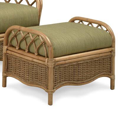 Gray and Cream Stripe Rectangle Ottoman W7616