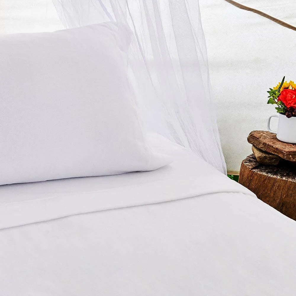 Twin XL Cream White Microfleece Sheet Set C937987