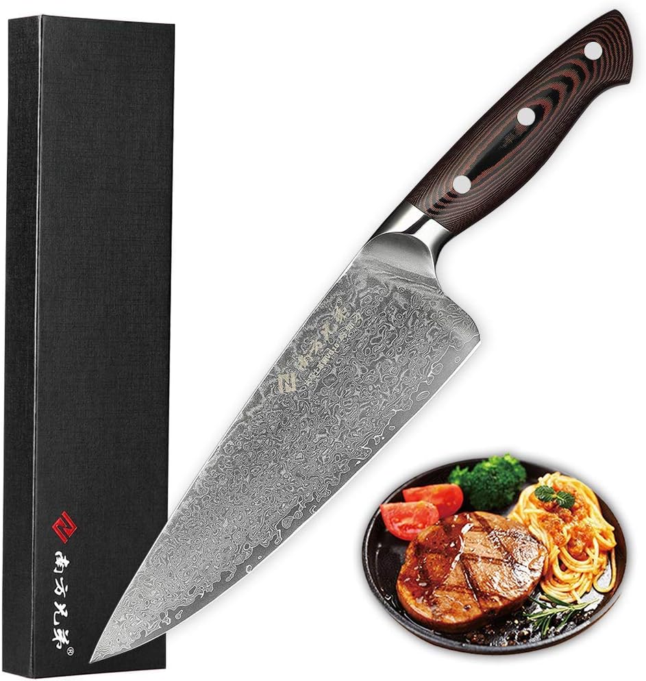 Damascus Chef Knife 8 Inch VG10 High Carbon Stainless Steel Knife D601470