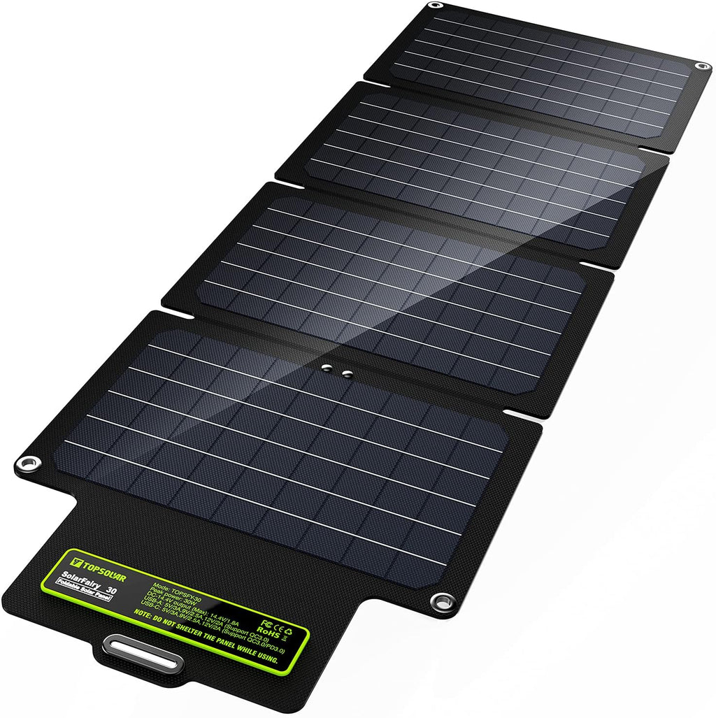 30W Foldable Solar Panel Battery Charger Kit X3464