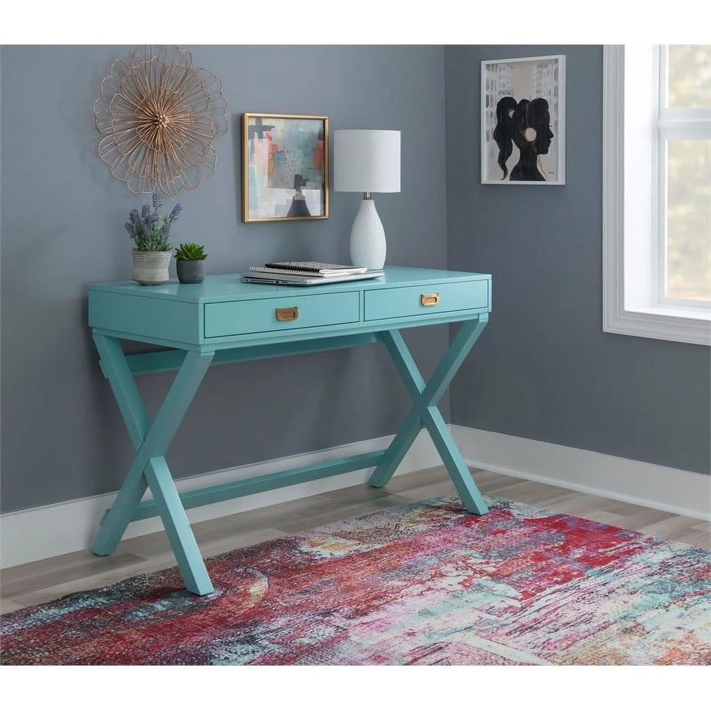 Blue Wood Writing Desk L202