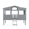Full Size Solid Pine Wood House Bed with Guard Rails D28253