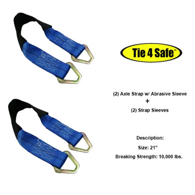 2 x 36 in. Black Axle Straps with Abrasive Sleeve & Delta Ring T729