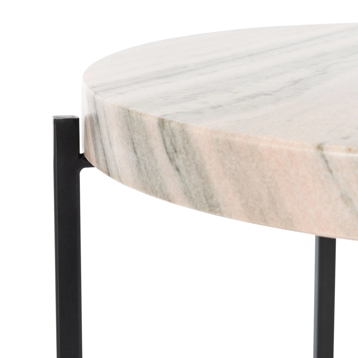 Burnt Orange Stone Round Top Accent Table Y5087