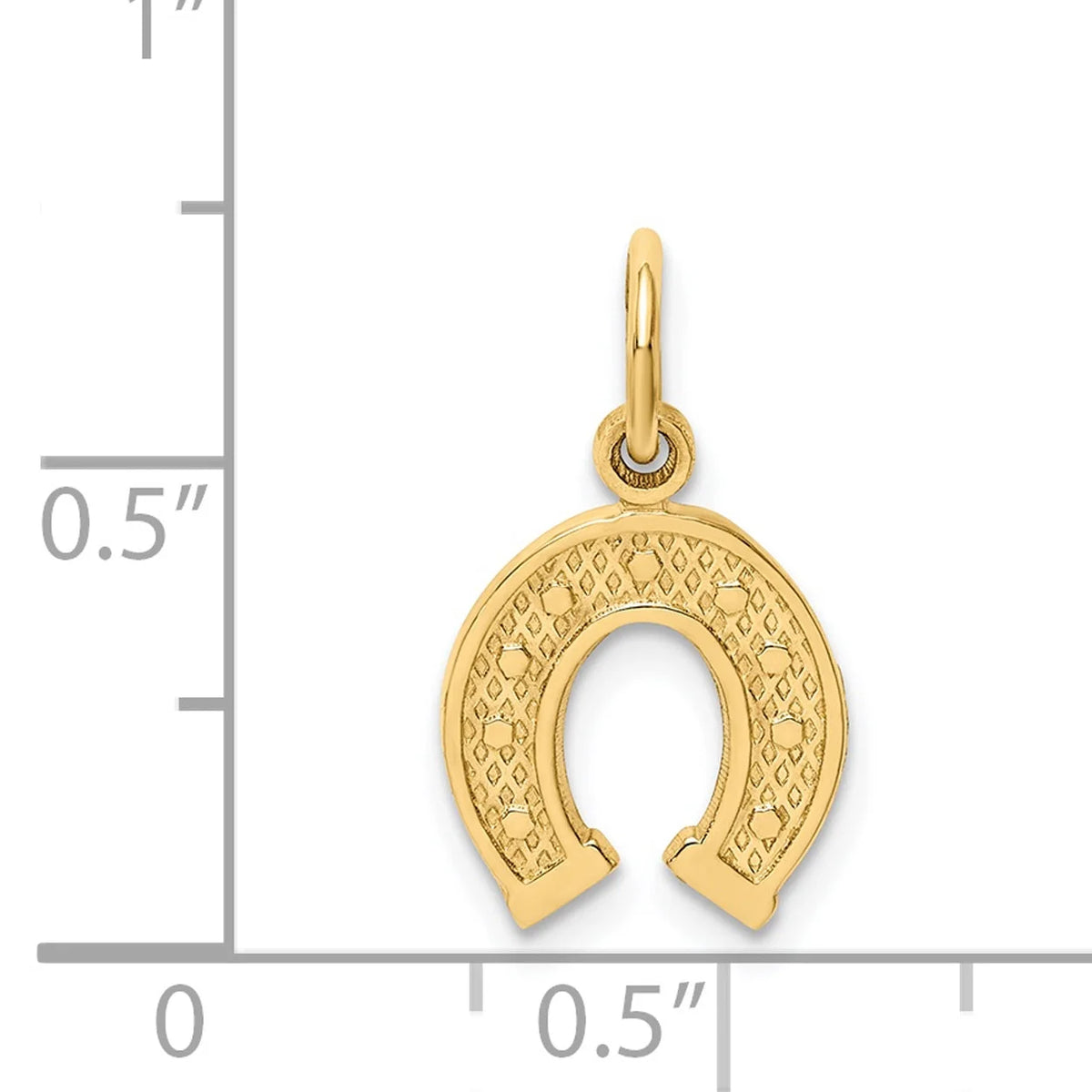 14K Yellow Gold Horseshoe Pendant Charm with 10K Yellow Gold Rope Chain Necklace 20'' F341921