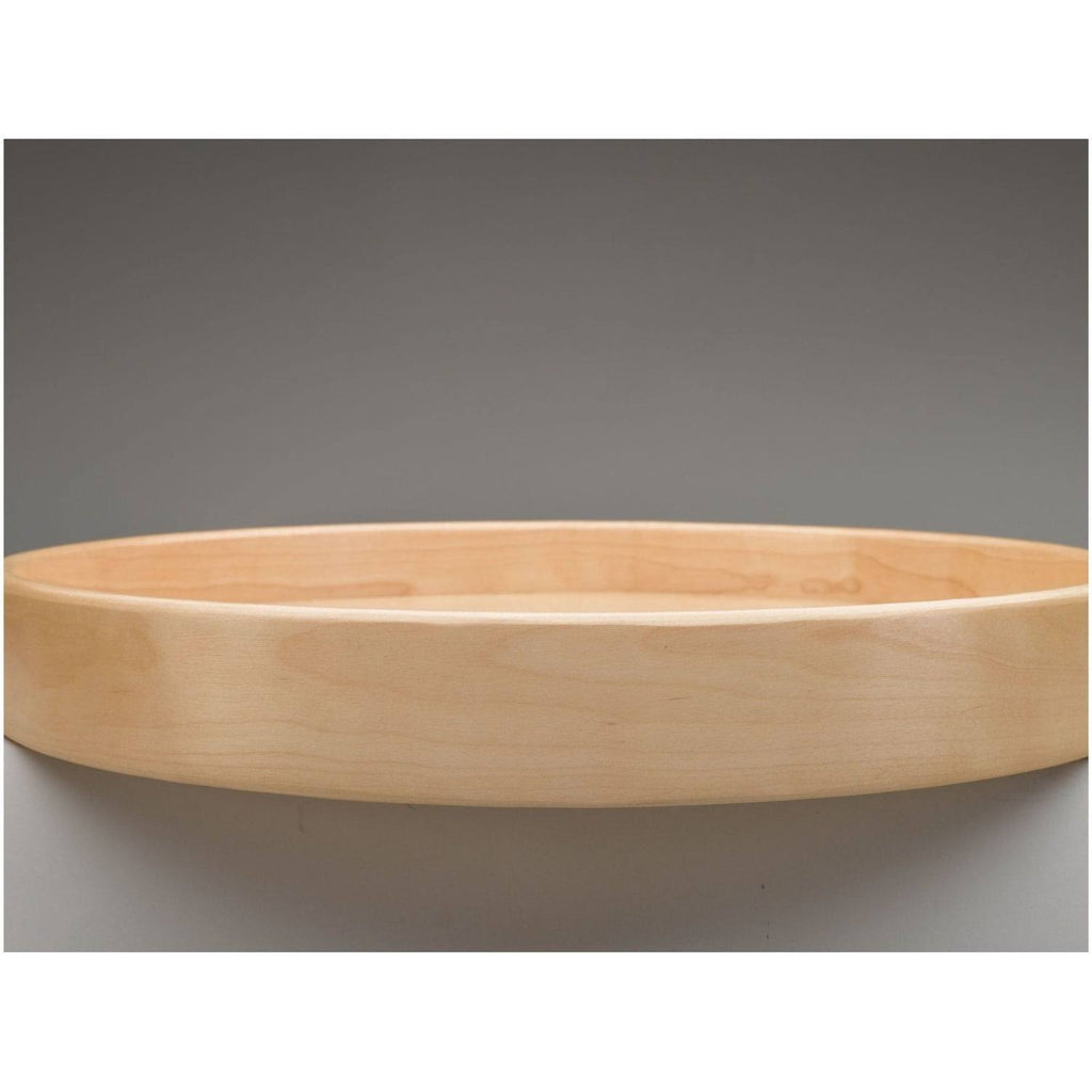 32x22 Natural Wood D-Shape Lazy Susan 2-Shelf P341