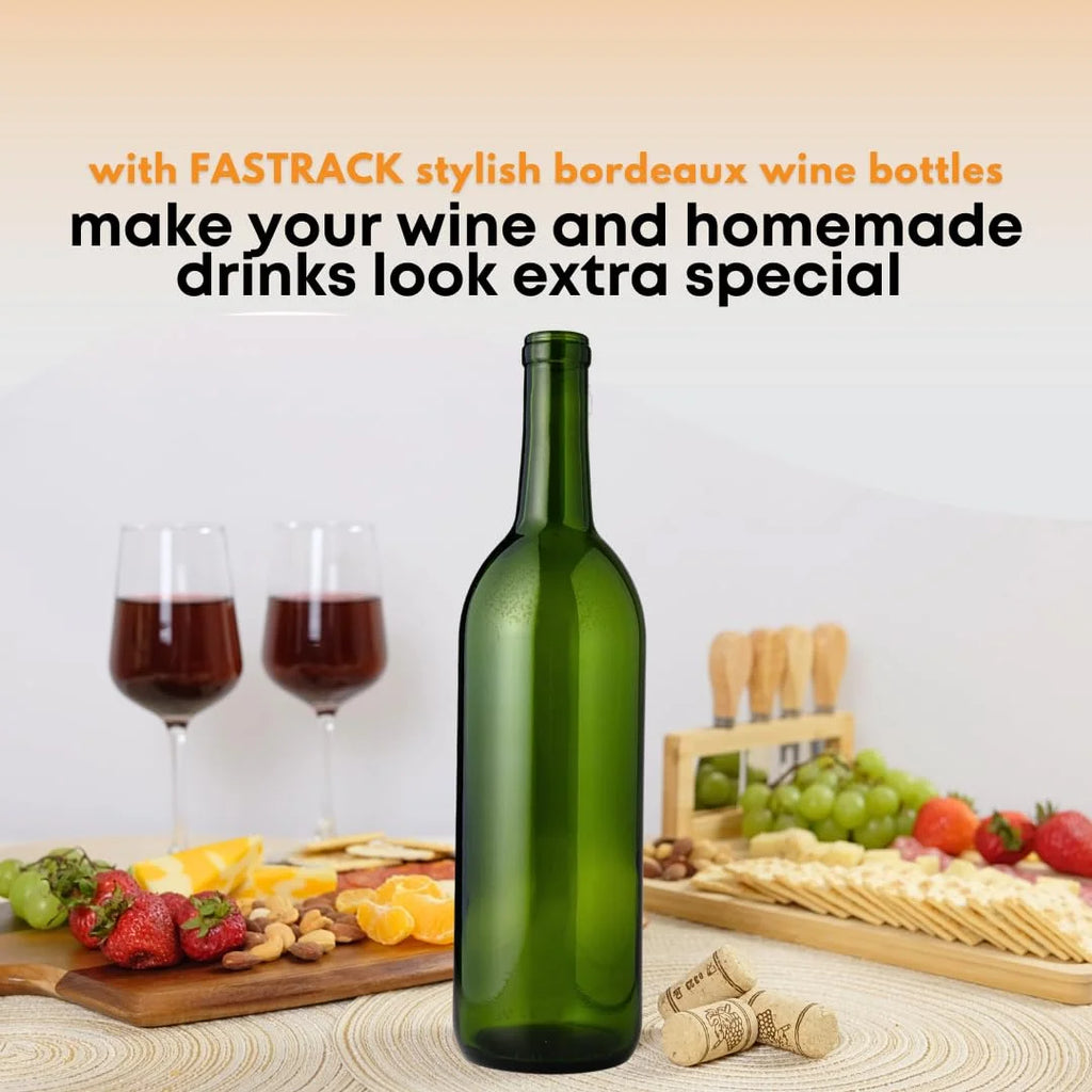 750 Ml Green Wine Bottles (Pack Of 12) O642469