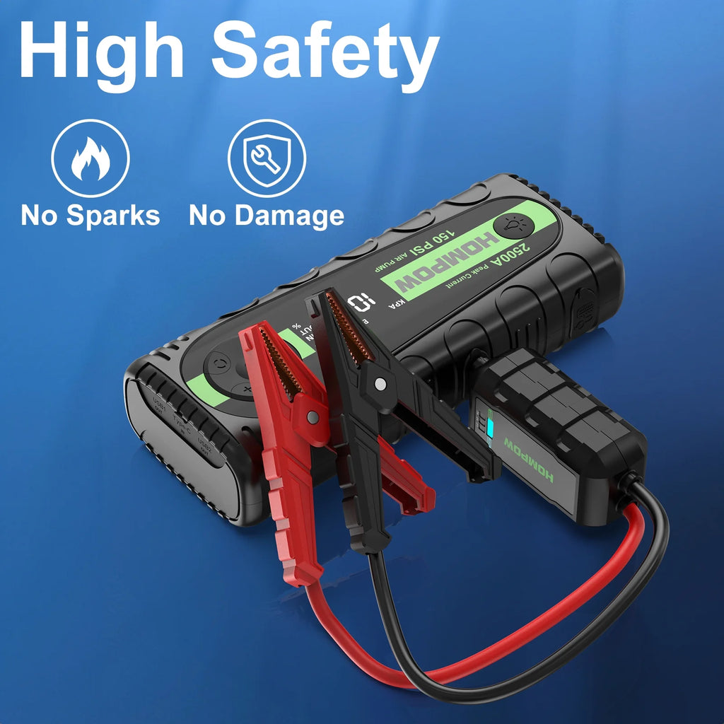 2500A Portable Jump Starter with Air Compressor T523