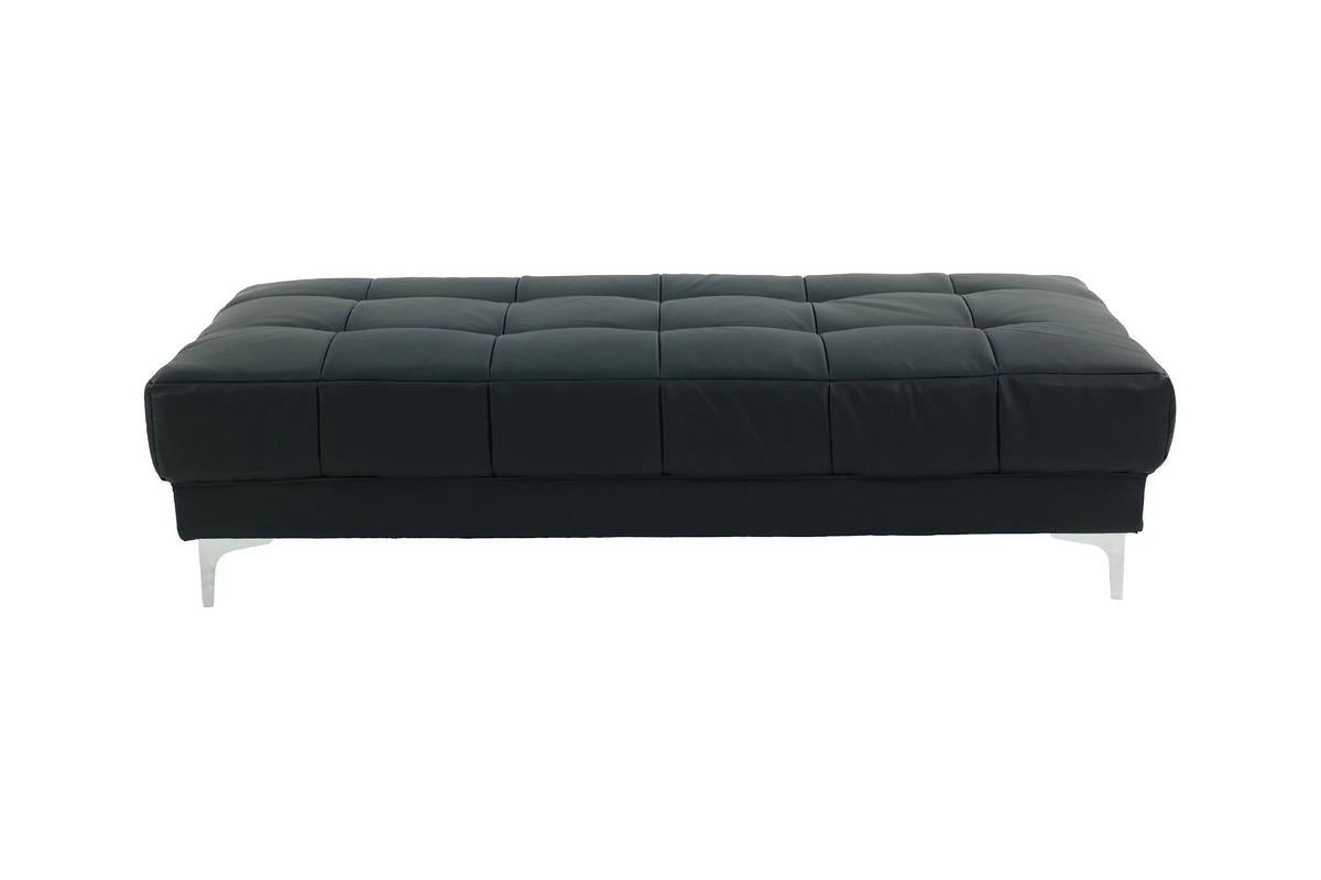 Black Bonded Leather Extra Large Ottoman A36837