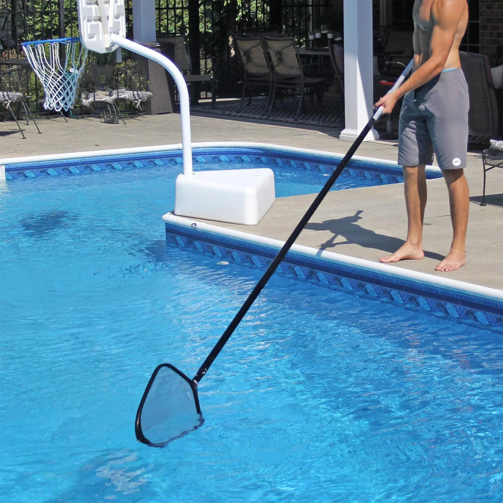 Aluminum Deep Leaf Rake Pool Skimmer Head with Mesh Bag I156922