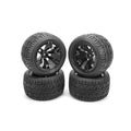 Mounted Tire with 14mm Hubs, 4 Piece, Black X3048