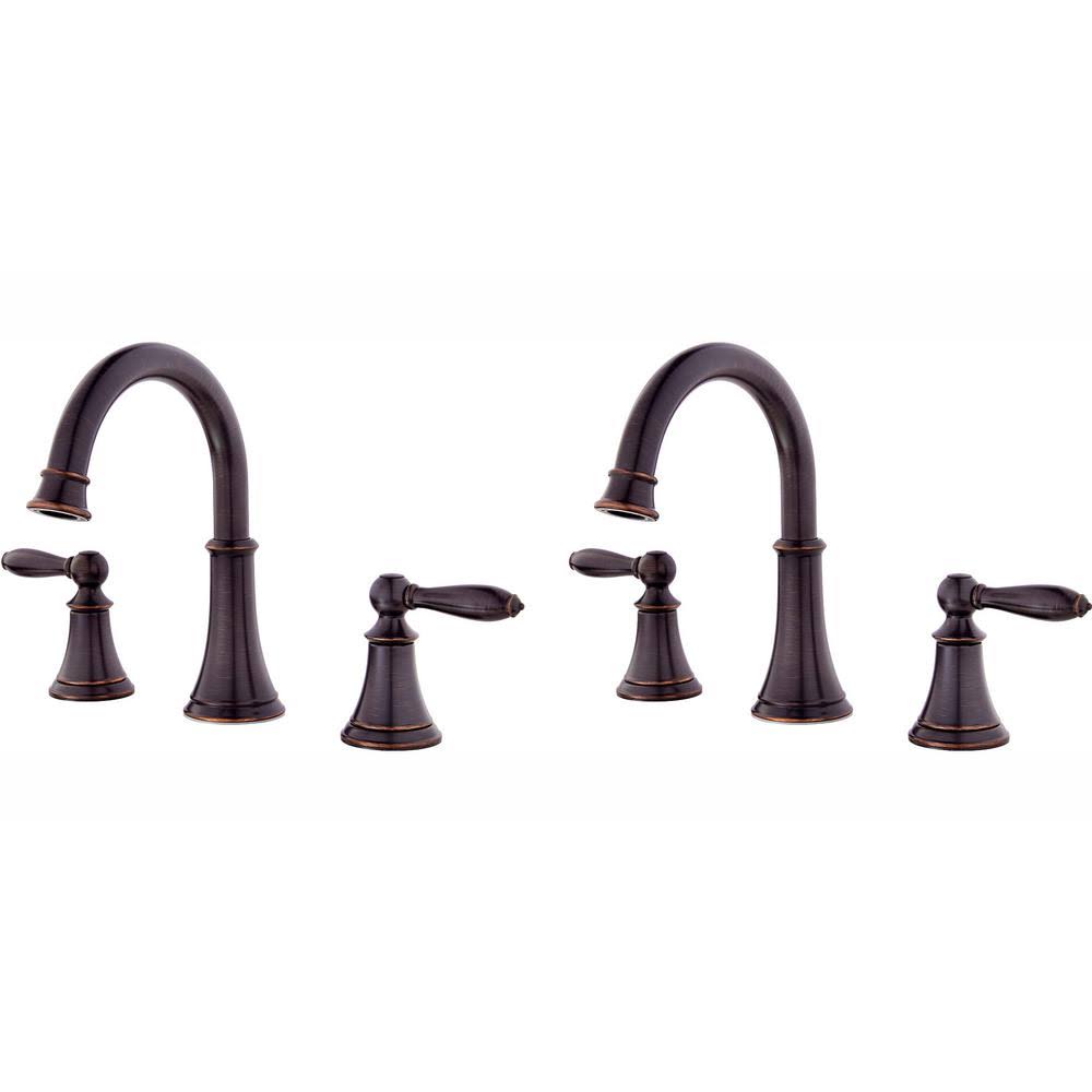 Tuscan Bronze 2-Handle Widespread Bathroom Faucet (2-Pack) W945444