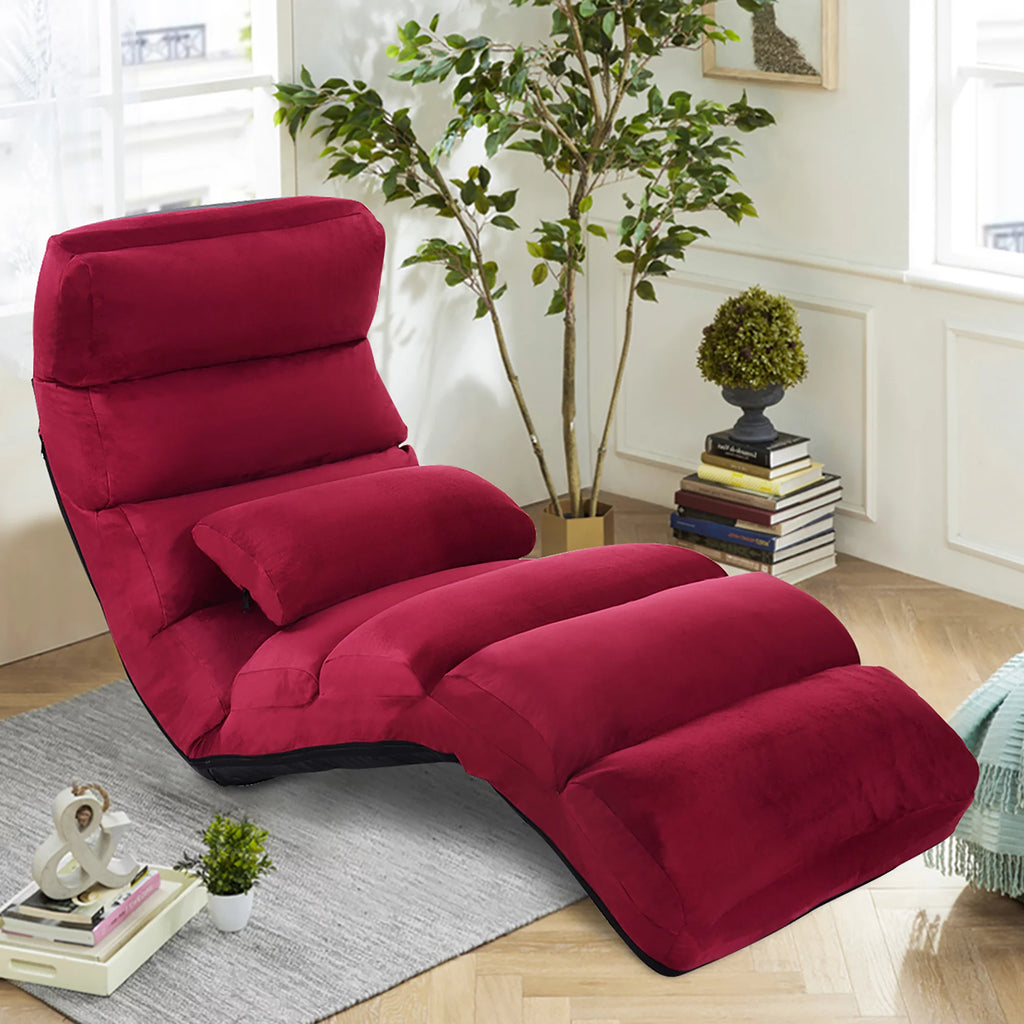 Folding Sofa Chair with Pillow Burgundy Z401534