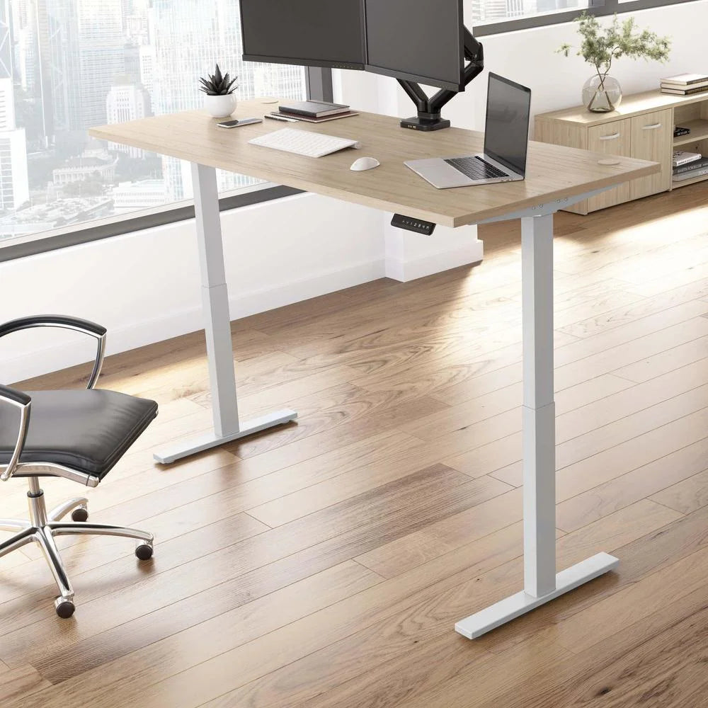 72W Adjustable Standing Desk in Natural Elm C90689