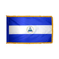3ft. x 5ft. Nicaragua Flag with Side Pole Sleeve and Fringe M49520
