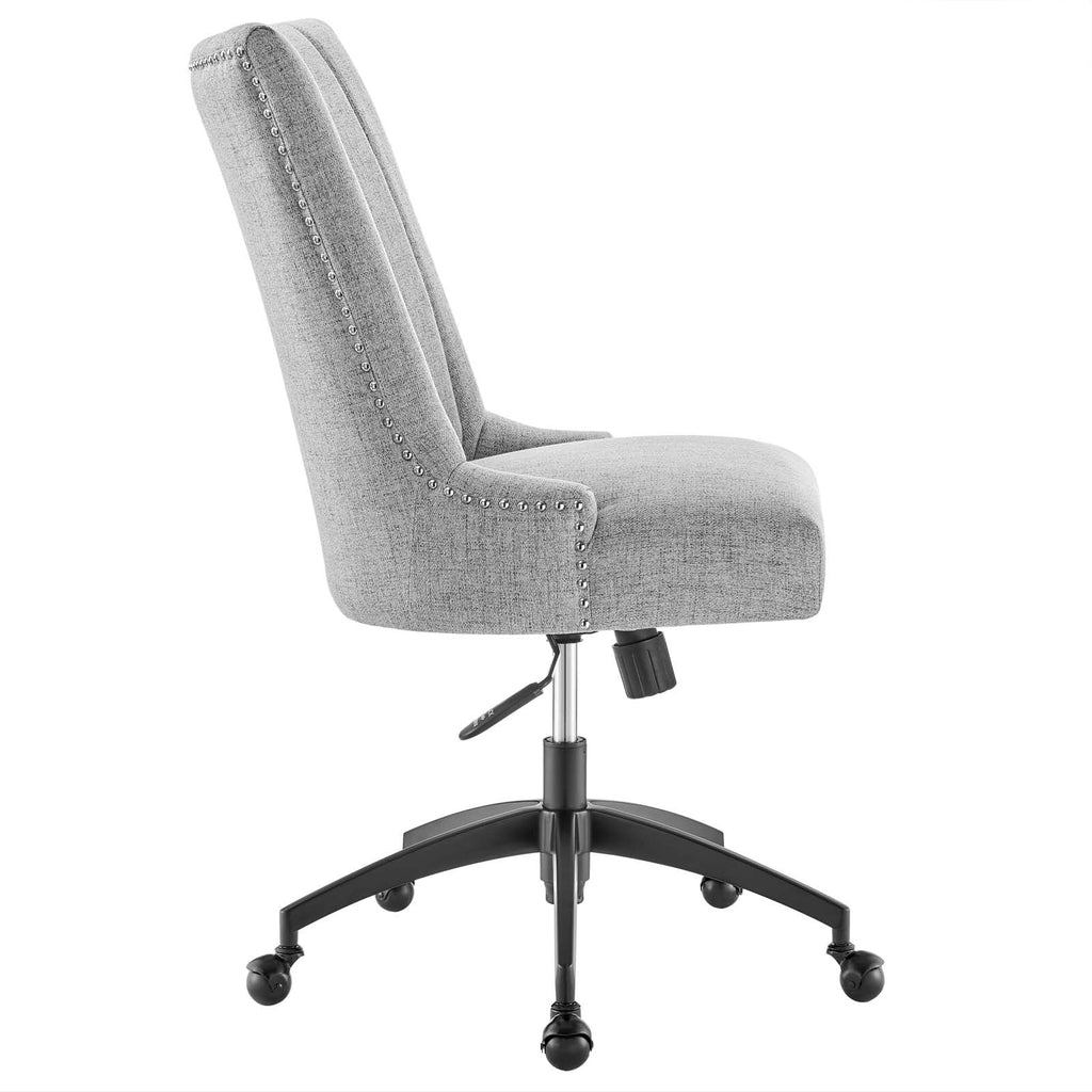 Black Light Gray Tufted Fabric Office Chair S286940