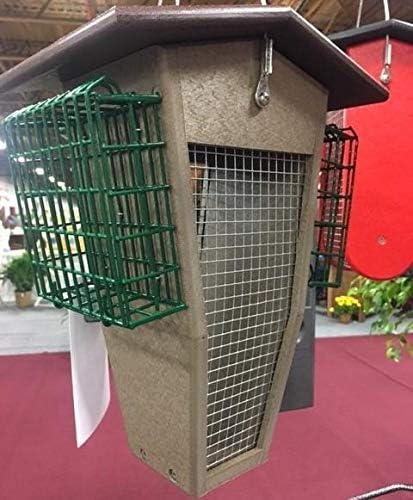 Poly Split Peanut Bird Feeder with Suet Cages L916763